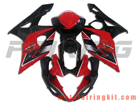 Fairing Kits Fit for GSXR1000 K5 2005 2006 GSXR 1000 GSX R1000 K5 05 06 Plastic ABS Injection Mold Complete Motorcycle Body Aftermarket Bodywork Frame (Red & Black) B008