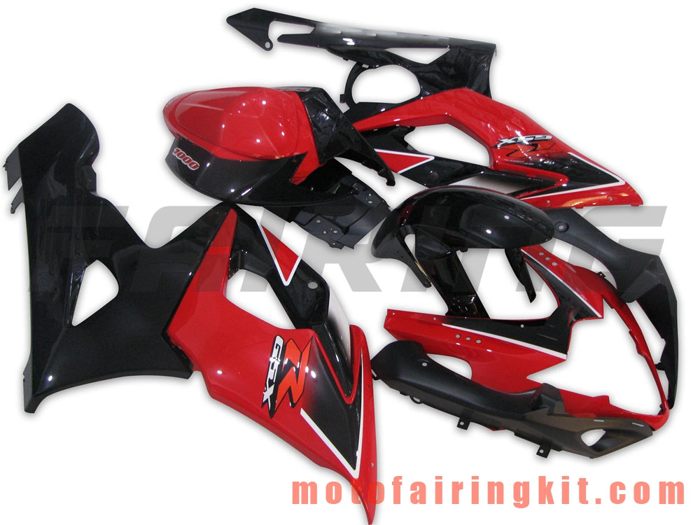 Fairing Kits Fit for GSXR1000 K5 2005 2006 GSXR 1000 GSX R1000 K5 05 06 Plastic ABS Injection Mold Complete Motorcycle Body Aftermarket Bodywork Frame (Red & Black) B008