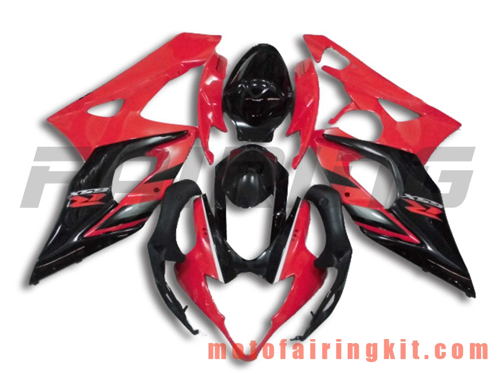 Fairing Kits Fit for GSXR1000 K5 2005 2006 GSXR 1000 GSX R1000 K5 05 06 Plastic ABS Injection Mold Complete Motorcycle Body Aftermarket Bodywork Frame (Red & Black) B009