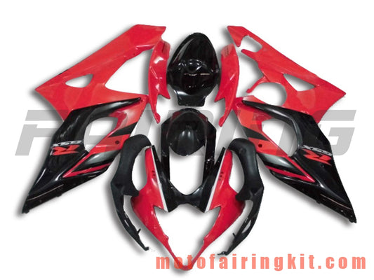 Kits de carenado aptos para GSXR1000 K5 2005 2006 GSXR 1000 GSX R1000 K5 05 06 Molde de inyección de plástico ABS Carrocería completa para motocicleta Marco de carrocería de posventa (rojo y negro) B009