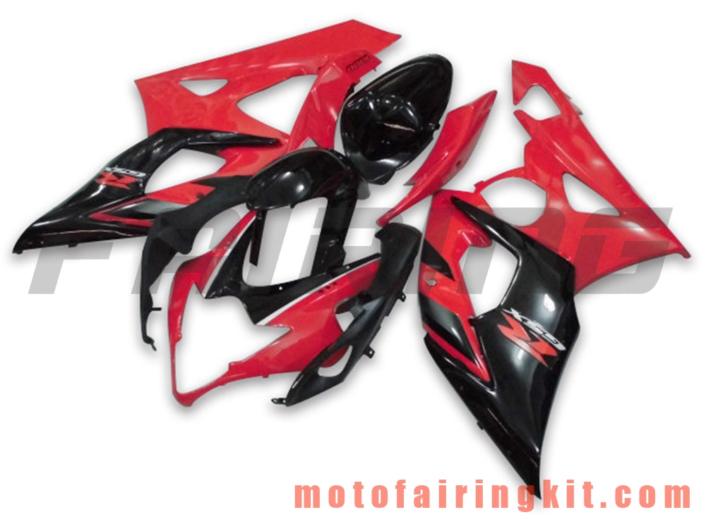 Fairing Kits Fit for GSXR1000 K5 2005 2006 GSXR 1000 GSX R1000 K5 05 06 Plastic ABS Injection Mold Complete Motorcycle Body Aftermarket Bodywork Frame (Red & Black) B009