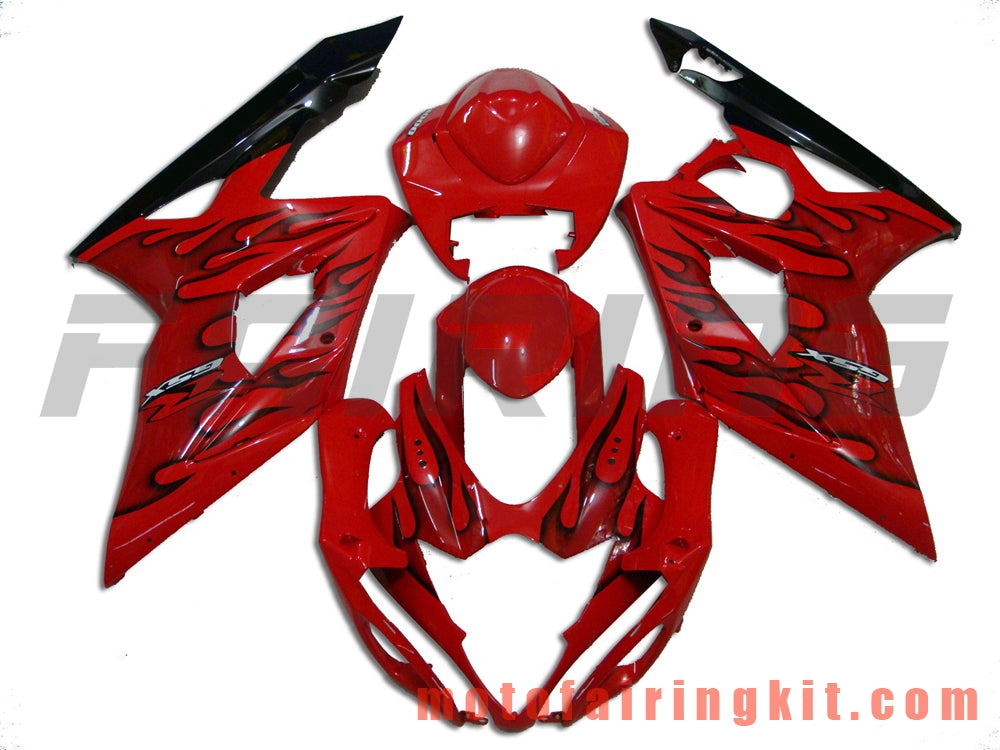 Fairing Kits Fit for GSXR1000 K5 2005 2006 GSXR 1000 GSX R1000 K5 05 06 Plastic ABS Injection Mold Complete Motorcycle Body Aftermarket Bodywork Frame (Red & Black) B010