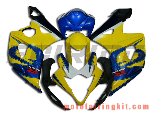 Fairing Kits Fit for GSXR1000 K5 2005 2006 GSXR 1000 GSX R1000 K5 05 06 Plastic ABS Injection Mold Complete Motorcycle Body Aftermarket Bodywork Frame (Yellow & Blue) B011