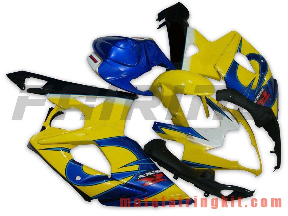 Fairing Kits Fit for GSXR1000 K5 2005 2006 GSXR 1000 GSX R1000 K5 05 06 Plastic ABS Injection Mold Complete Motorcycle Body Aftermarket Bodywork Frame (Yellow & Blue) B011