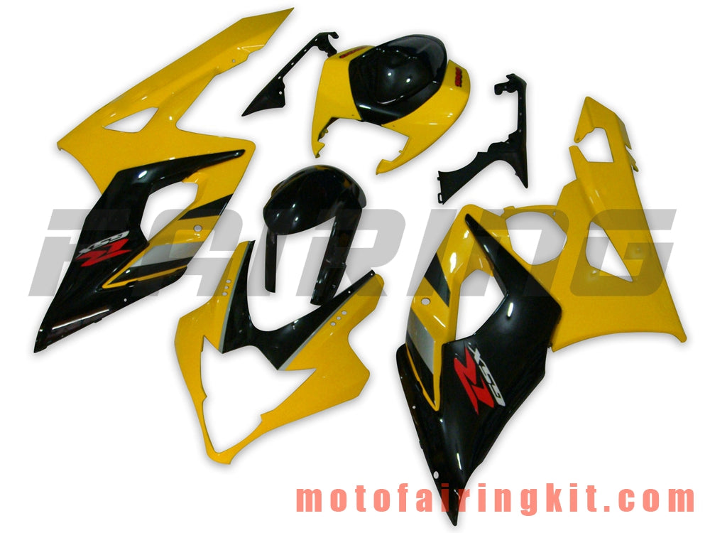 フェアリングキット GSXR1000 K5 2005 2006 GSXR 1000 GSX R1000 K5 05 06 プラスチック ABS 射出成型 完全なオートバイボディ アフターマーケットボディワークフレーム (イエロー &amp; ブラック) B012