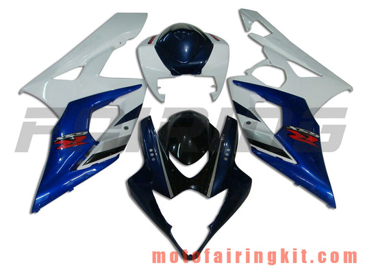 Fairing Kits Fit for GSXR1000 K5 2005 2006 GSXR 1000 GSX R1000 K5 05 06 Plastic ABS Injection Mold Complete Motorcycle Body Aftermarket Bodywork Frame (Blue & White) B015