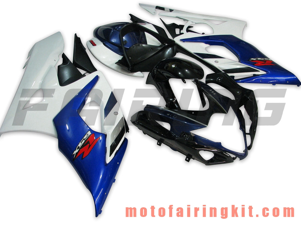 Fairing Kits Fit for GSXR1000 K5 2005 2006 GSXR 1000 GSX R1000 K5 05 06 Plastic ABS Injection Mold Complete Motorcycle Body Aftermarket Bodywork Frame (Blue & White) B015