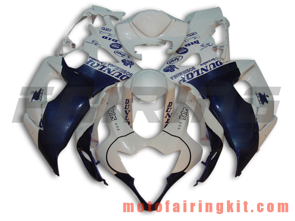 Fairing Kits Fit for GSXR1000 K5 2005 2006 GSXR 1000 GSX R1000 K5 05 06 Plastic ABS Injection Mold Complete Motorcycle Body Aftermarket Bodywork Frame (White & Blue) B016