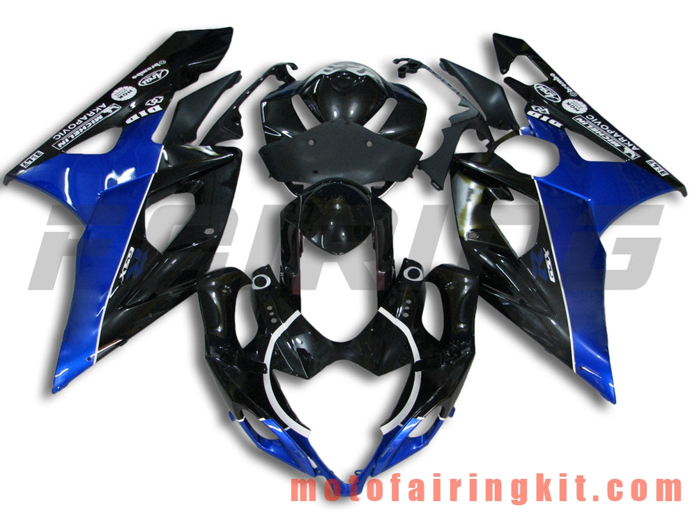 Fairing Kits Fit for GSXR1000 K5 2005 2006 GSXR 1000 GSX R1000 K5 05 06 Plastic ABS Injection Mold Complete Motorcycle Body Aftermarket Bodywork Frame (Black & Blue) B019