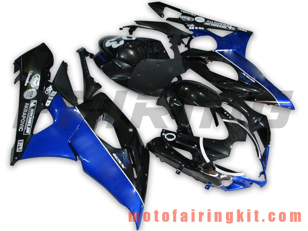 Fairing Kits Fit for GSXR1000 K5 2005 2006 GSXR 1000 GSX R1000 K5 05 06 Plastic ABS Injection Mold Complete Motorcycle Body Aftermarket Bodywork Frame (Black & Blue) B019