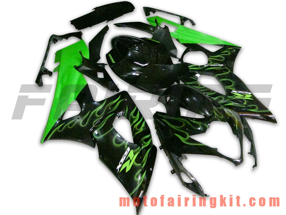 Fairing Kits Fit for GSXR1000 K5 2005 2006 GSXR 1000 GSX R1000 K5 05 06 Plastic ABS Injection Mold Complete Motorcycle Body Aftermarket Bodywork Frame (Black & Green) B020