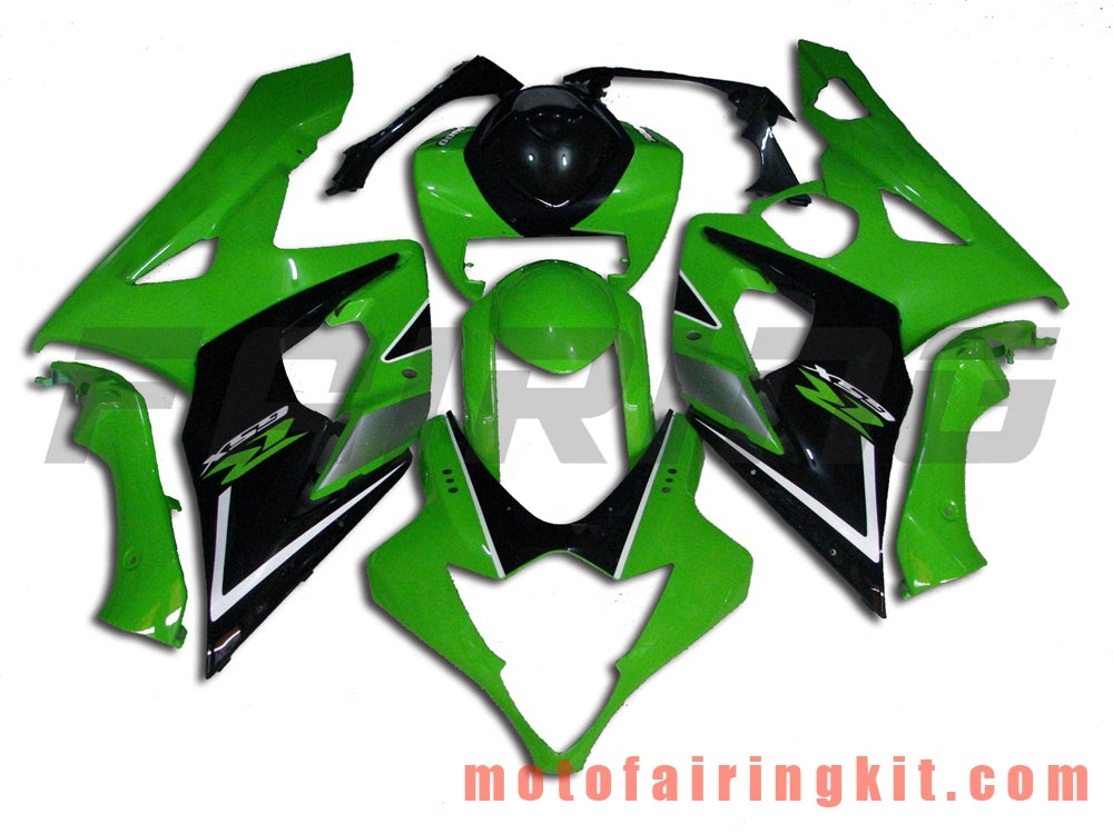 Fairing Kits Fit for GSXR1000 K5 2005 2006 GSXR 1000 GSX R1000 K5 05 06 Plastic ABS Injection Mold Complete Motorcycle Body Aftermarket Bodywork Frame (Green & Black) B021