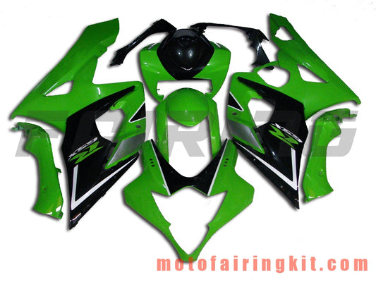 Kits de carenado aptos para GSXR1000 K5 2005 2006 GSXR 1000 GSX R1000 K5 05 06 Molde de inyección de plástico ABS Carrocería completa para motocicleta Marco de carrocería de posventa (verde y negro) B021