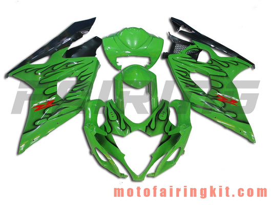 Kits de carenado aptos para GSXR1000 K5 2005 2006 GSXR 1000 GSX R1000 K5 05 06 Molde de inyección de plástico ABS Carrocería completa para motocicleta Marco de carrocería de posventa (verde y negro) B022