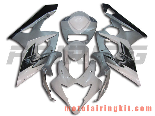 Fairing Kits Fit for GSXR1000 K5 2005 2006 GSXR 1000 GSX R1000 K5 05 06 Plastic ABS Injection Mold Complete Motorcycle Body Aftermarket Bodywork Frame (Silver & White) B031