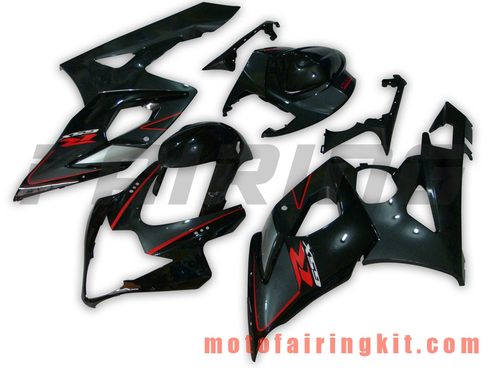 Fairing Kits Fit for GSXR1000 K5 2005 2006 GSXR 1000 GSX R1000 K5 05 06 Plastic ABS Injection Mold Complete Motorcycle Body Aftermarket Bodywork Frame (Black) B032