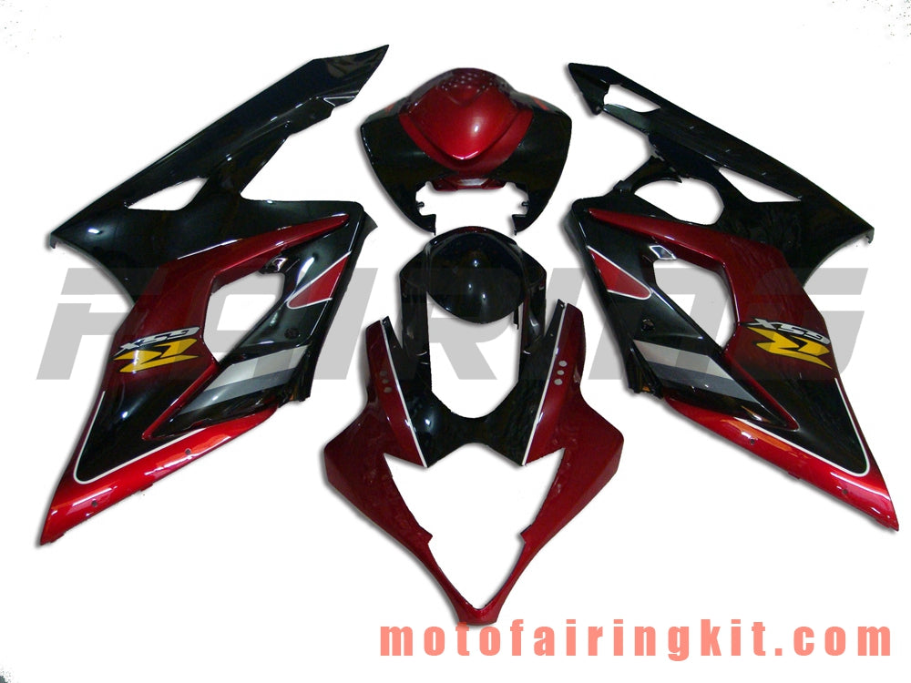 Kits de carenado aptos para GSXR1000 K5 2005 2006 GSXR 1000 GSX R1000 K5 05 06 Molde de inyección de plástico ABS Carrocería completa para motocicleta Marco de carrocería de posventa (rojo y negro) B036