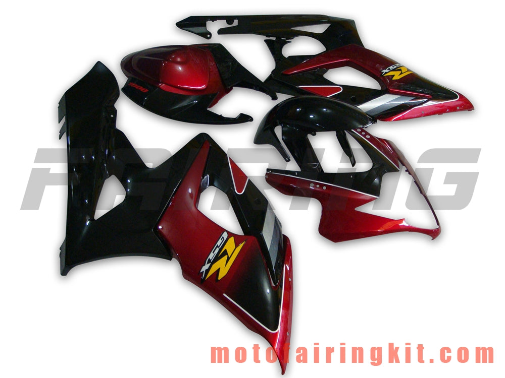 Fairing Kits Fit for GSXR1000 K5 2005 2006 GSXR 1000 GSX R1000 K5 05 06 Plastic ABS Injection Mold Complete Motorcycle Body Aftermarket Bodywork Frame (Red & Black) B036