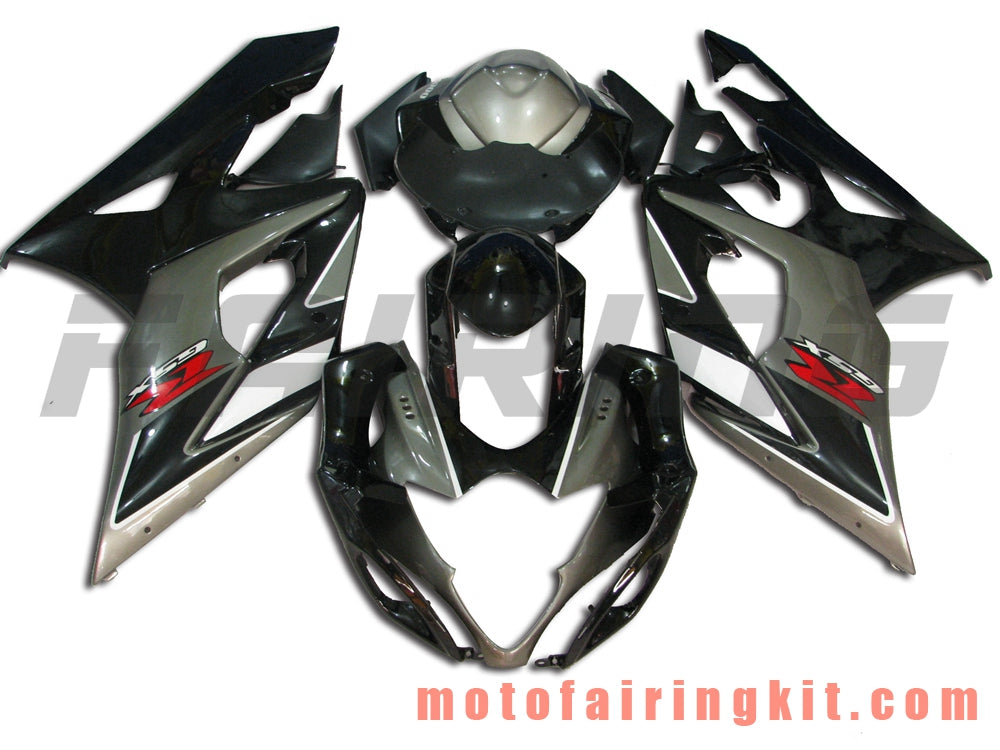 Fairing Kits Fit for GSXR1000 K5 2005 2006 GSXR 1000 GSX R1000 K5 05 06 Plastic ABS Injection Mold Complete Motorcycle Body Aftermarket Bodywork Frame (Silver & Black) B042