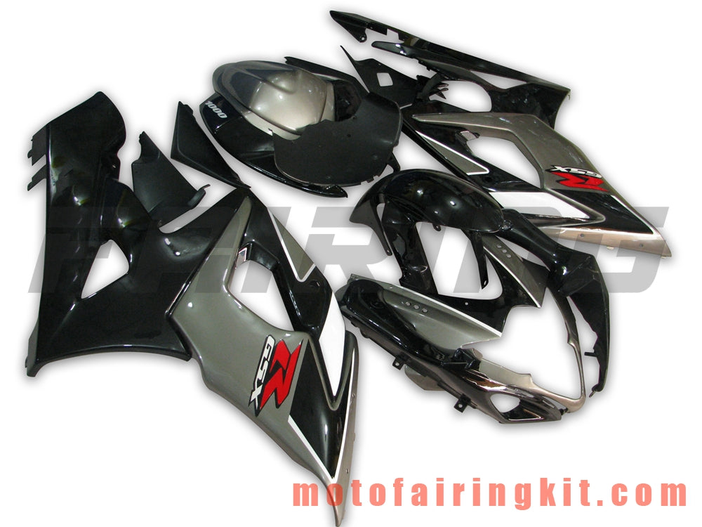 Kits de carenado aptos para GSXR1000 K5 2005 2006 GSXR 1000 GSX R1000 K5 05 06 Molde de inyección de plástico ABS Carrocería completa para motocicleta Marco de carrocería de posventa (plata y negro) B042