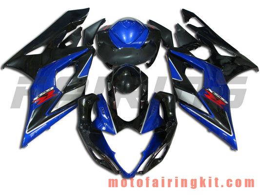 Kits de carenado aptos para GSXR1000 K5 2005 2006 GSXR 1000 GSX R1000 K5 05 06 Molde de inyección de plástico ABS Carrocería completa para motocicleta Marco de carrocería de posventa (azul y negro) B043