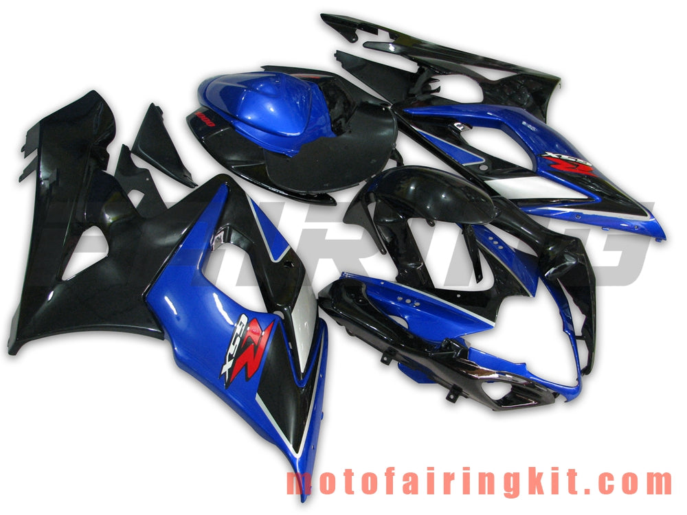 Fairing Kits Fit for GSXR1000 K5 2005 2006 GSXR 1000 GSX R1000 K5 05 06 Plastic ABS Injection Mold Complete Motorcycle Body Aftermarket Bodywork Frame (Blue & Black) B043