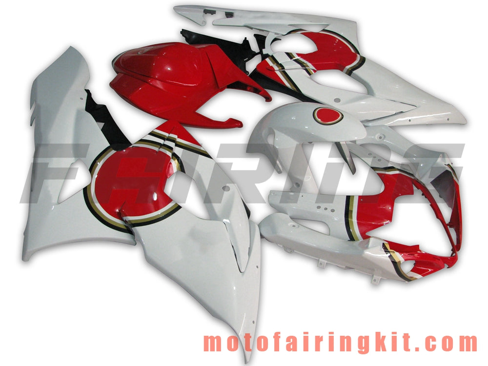 Fairing Kits Fit for GSXR1000 K5 2005 2006 GSXR 1000 GSX R1000 K5 05 06 Plastic ABS Injection Mold Complete Motorcycle Body Aftermarket Bodywork Frame (White & Red) B045