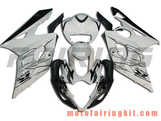 Kits de carenado aptos para GSXR1000 K5 2005 2006 GSXR 1000 GSX R1000 K5 05 06 Molde de inyección de plástico ABS Carrocería completa para motocicleta Marco de carrocería de posventa (blanco y negro) B048