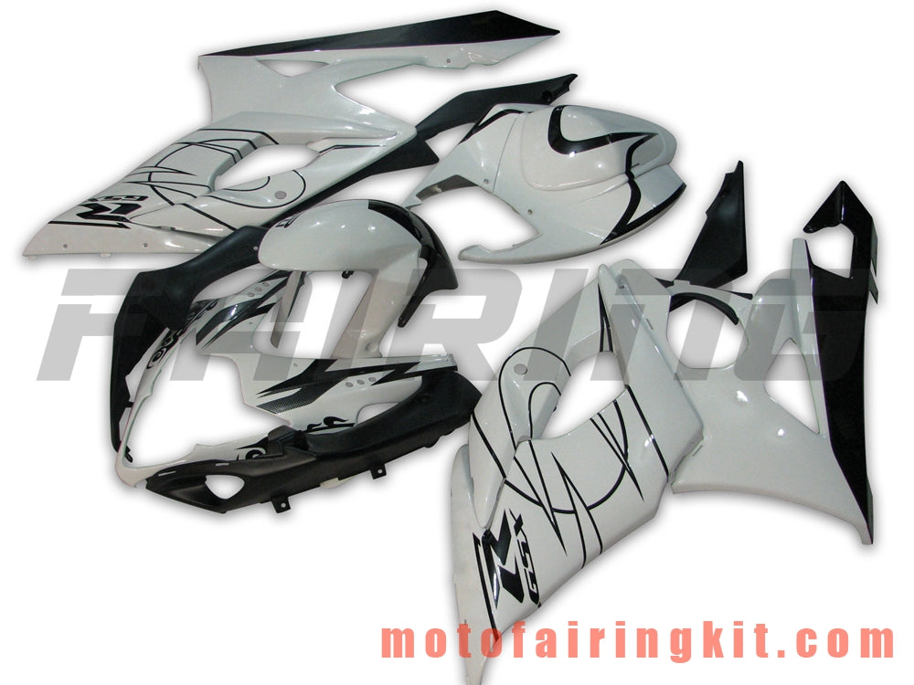 Fairing Kits Fit for GSXR1000 K5 2005 2006 GSXR 1000 GSX R1000 K5 05 06 Plastic ABS Injection Mold Complete Motorcycle Body Aftermarket Bodywork Frame (White & Black) B048