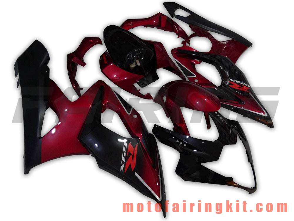 Fairing Kits Fit for GSXR1000 K5 2005 2006 GSXR 1000 GSX R1000 K5 05 06 Plastic ABS Injection Mold Complete Motorcycle Body Aftermarket Bodywork Frame (Red & Black) B050