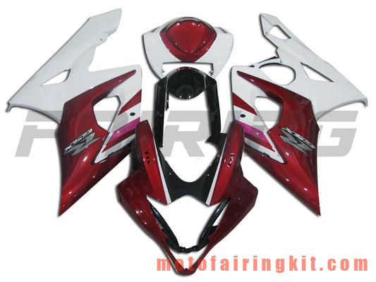 Kits de carenado aptos para GSXR1000 K5 2005 2006 GSXR 1000 GSX R1000 K5 05 06 Molde de inyección de plástico ABS Carrocería completa para motocicleta Marco de carrocería de posventa (rojo y blanco) B052