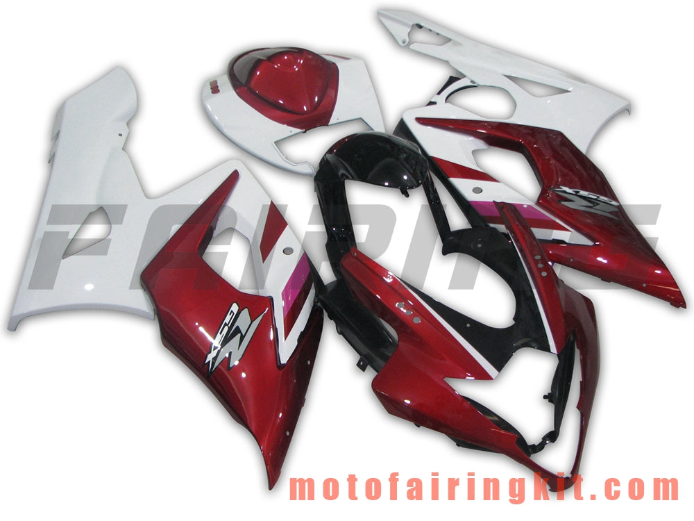 Fairing Kits Fit for GSXR1000 K5 2005 2006 GSXR 1000 GSX R1000 K5 05 06 Plastic ABS Injection Mold Complete Motorcycle Body Aftermarket Bodywork Frame (Red & White) B052