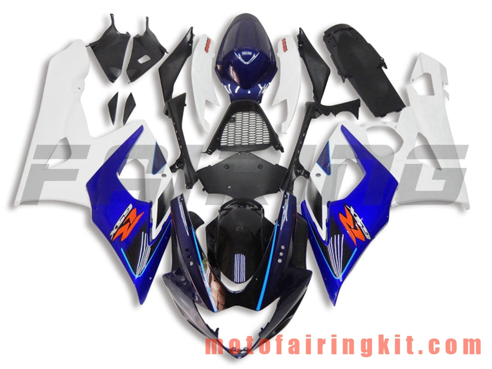 Fairing Kits Fit for GSXR1000 K5 2005 2006 GSXR 1000 GSX R1000 K5 05 06 Plastic ABS Injection Mold Complete Motorcycle Body Aftermarket Bodywork Frame (White & Blue) B053