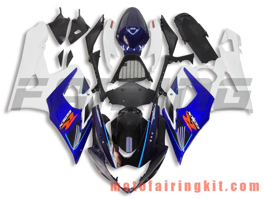 フェアリングキット GSXR1000 K5 2005 2006 GSXR 1000 GSX R1000 K5 05 06 プラスチック ABS 射出成型 完全なオートバイボディ アフターマーケットボディワークフレーム (ホワイト &amp; ブルー) B053