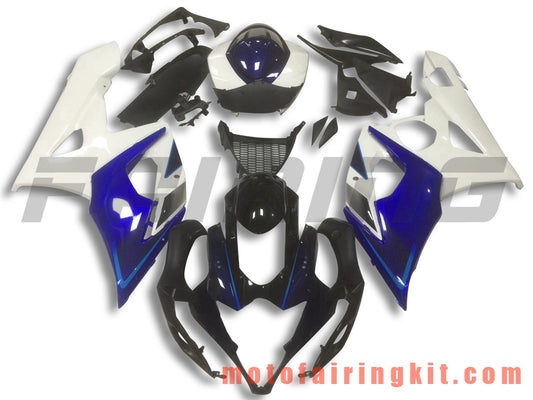 Fairing Kits Fit for GSXR1000 K5 2005 2006 GSXR 1000 GSX R1000 K5 05 06 Plastic ABS Injection Mold Complete Motorcycle Body Aftermarket Bodywork Frame (White & Blue) B054