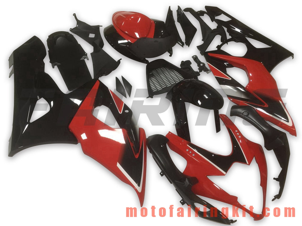 Fairing Kits Fit for GSXR1000 K5 2005 2006 GSXR 1000 GSX R1000 K5 05 06 Plastic ABS Injection Mold Complete Motorcycle Body Aftermarket Bodywork Frame (Red & Black) B056