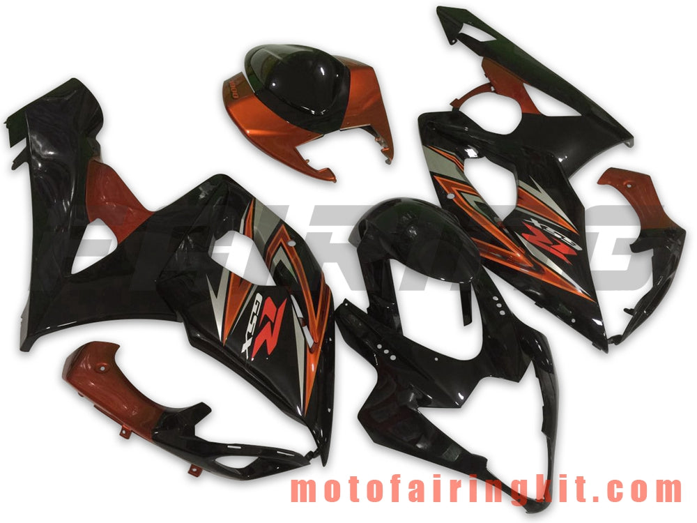 Kits de carenado aptos para GSXR1000 K5 2005 2006 GSXR 1000 GSX R1000 K5 05 06 Molde de inyección de plástico ABS Carrocería completa para motocicleta Marco de carrocería de posventa (negro y naranja) B058