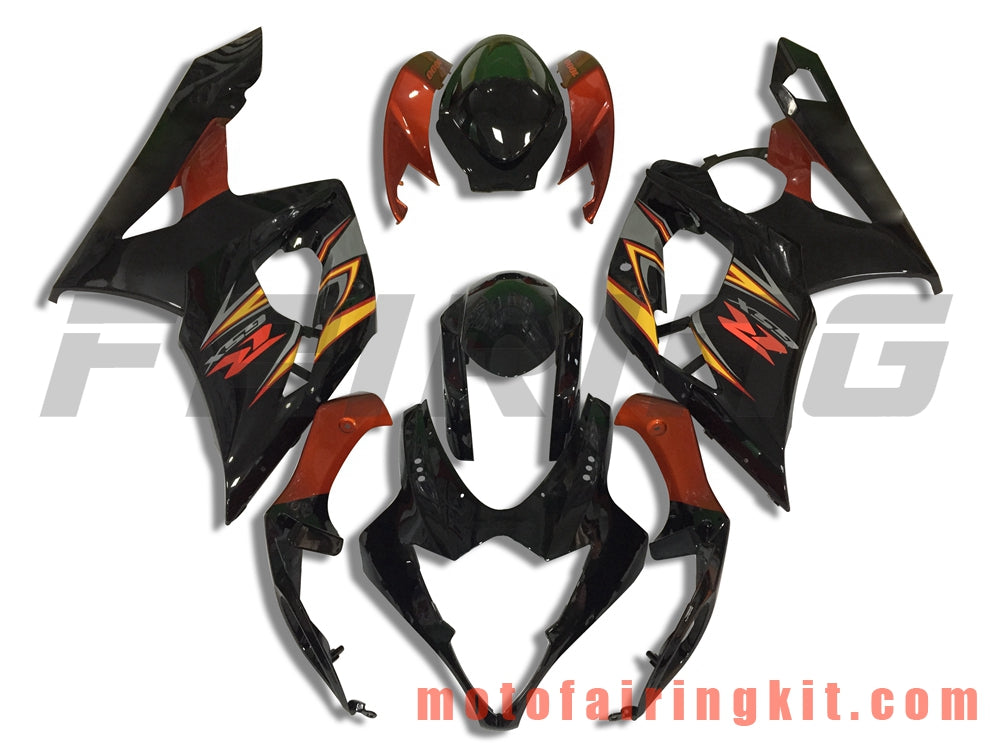 Fairing Kits Fit for GSXR1000 K5 2005 2006 GSXR 1000 GSX R1000 K5 05 06 Plastic ABS Injection Mold Complete Motorcycle Body Aftermarket Bodywork Frame (Black & Orange) B066