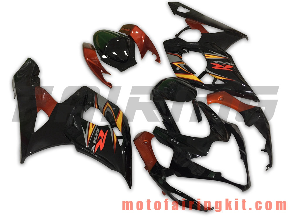 Kits de carenado aptos para GSXR1000 K5 2005 2006 GSXR 1000 GSX R1000 K5 05 06 Molde de inyección de plástico ABS Carrocería completa para motocicleta Marco de carrocería de posventa (negro y naranja) B066