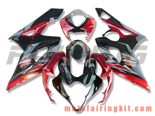 Fairing Kits Fit for GSXR1000 K5 2005 2006 GSXR 1000 GSX R1000 K5 05 06 Plastic ABS Injection Mold Complete Motorcycle Body Aftermarket Bodywork Frame (Red & Black) B067