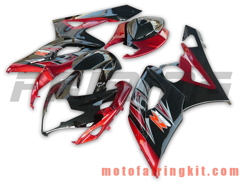 Fairing Kits Fit for GSXR1000 K5 2005 2006 GSXR 1000 GSX R1000 K5 05 06 Plastic ABS Injection Mold Complete Motorcycle Body Aftermarket Bodywork Frame (Red & Black) B067