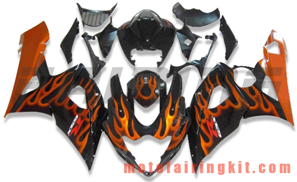 Fairing Kits Fit for GSXR1000 K5 2005 2006 GSXR 1000 GSX R1000 K5 05 06 Plastic ABS Injection Mold Complete Motorcycle Body Aftermarket Bodywork Frame (Orange & Black) B069