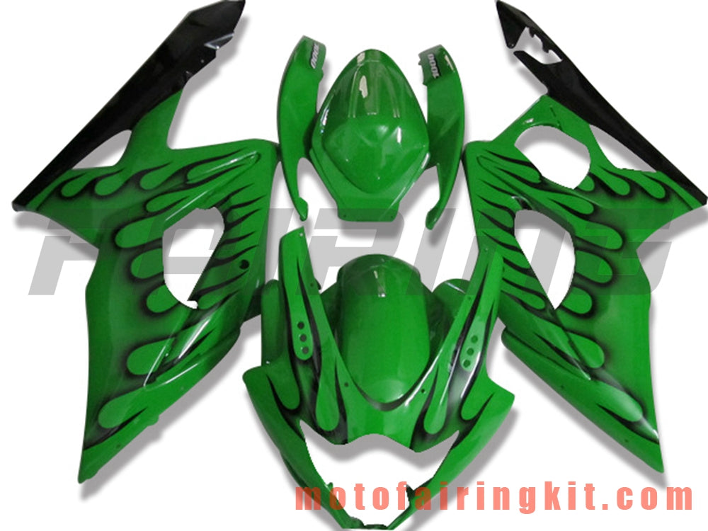 Fairing Kits Fit for GSXR1000 K5 2005 2006 GSXR 1000 GSX R1000 K5 05 06 Plastic ABS Injection Mold Complete Motorcycle Body Aftermarket Bodywork Frame (Green & Black) B070