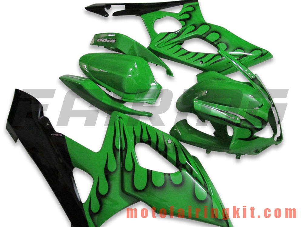 Fairing Kits Fit for GSXR1000 K5 2005 2006 GSXR 1000 GSX R1000 K5 05 06 Plastic ABS Injection Mold Complete Motorcycle Body Aftermarket Bodywork Frame (Green & Black) B070