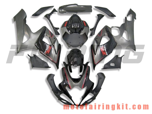 Fairing Kits Fit for GSXR1000 K5 2005 2006 GSXR 1000 GSX R1000 K5 05 06 Plastic ABS Injection Mold Complete Motorcycle Body Aftermarket Bodywork Frame (Gray & Black) B071