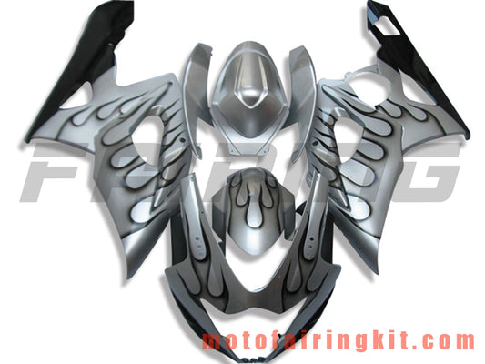 Fairing Kits Fit for GSXR1000 K5 2005 2006 GSXR 1000 GSX R1000 K5 05 06 Plastic ABS Injection Mold Complete Motorcycle Body Aftermarket Bodywork Frame (Silver & Black) B074