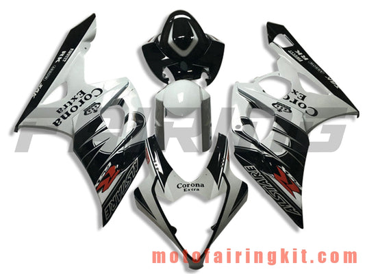 Kits de carenado aptos para GSXR1000 K5 2005 2006 GSXR 1000 GSX R1000 K5 05 06 Molde de inyección de plástico ABS Carrocería completa para motocicleta Marco de carrocería de posventa (blanco y negro) B080