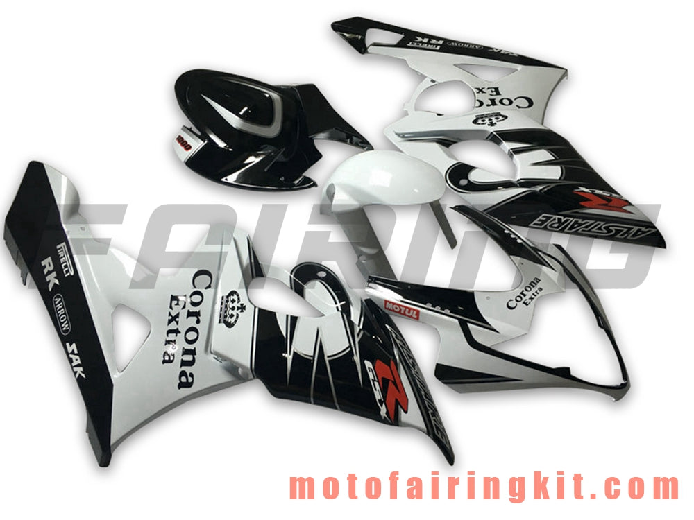 Fairing Kits Fit for GSXR1000 K5 2005 2006 GSXR 1000 GSX R1000 K5 05 06 Plastic ABS Injection Mold Complete Motorcycle Body Aftermarket Bodywork Frame (Black & White) B080