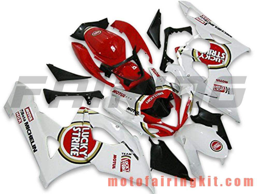 Fairing Kits Fit for GSXR1000 K5 2005 2006 GSXR 1000 GSX R1000 K5 05 06 Plastic ABS Injection Mold Complete Motorcycle Body Aftermarket Bodywork Frame (White & Red) B088