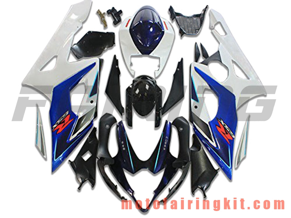 Kits de carenado aptos para GSXR1000 K5 2005 2006 GSXR 1000 GSX R1000 K5 05 06 Molde de inyección de plástico ABS Carrocería completa para motocicleta Marco de carrocería de posventa (azul y blanco) B089